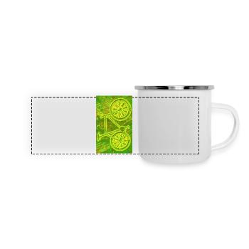 Fixie / Fahrrad NEON - Panorama Emaille-Tasse - Weiß - Vorne