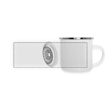 Retro Felge - Panorama Emaille-Tasse - Weiß - Vorne