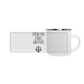 greffier / greffe / tribunal / justice / juge - Mug panoramique émaillé - blanc - Devant
