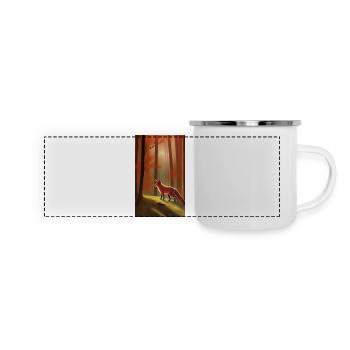 Cool Comic Portrait d’un renard dans le dessin de la forêt - Mug panoramique émaillé - blanc - Devant