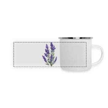 Lavendel - Panorama Emaille-Tasse - Weiß - Vorne