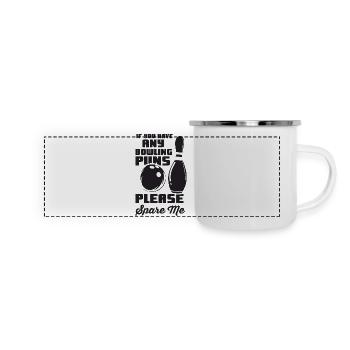 Bowling Wortspiel - Panorama Emaille-Tasse - Weiß - Vorne