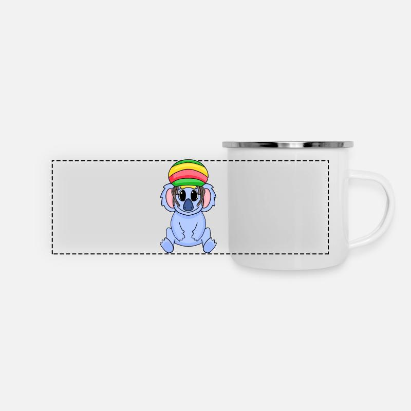 Rasta Koala - Mug panoramique émaillé - blanc
