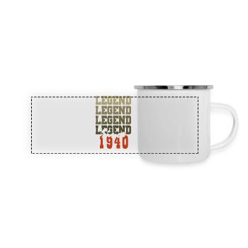 Vintage-Geschenk zum 84. Geburtstag, geboren vor einem Monat im Jahr 1940 - Panorama Emaille-Tasse - Weiß - Vorne
