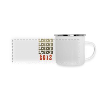 Vintage-Geschenk zum 12-jährigen Jubiläum, geboren vor einem Monat im Jahr 2012 - Panorama Emaille-Tasse - Weiß - Vorne