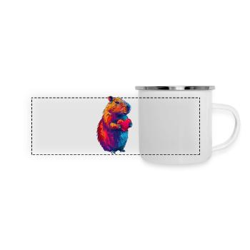 Wasserschwein - Panorama Emaille-Tasse - Weiß - Vorne