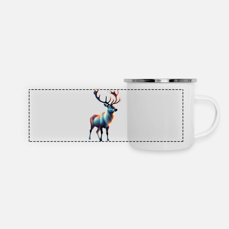Conception de renne cool - Mug panoramique émaillé - blanc