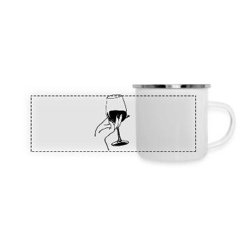 Amateur de vin noir - Mug panoramique émaillé - blanc - Devant