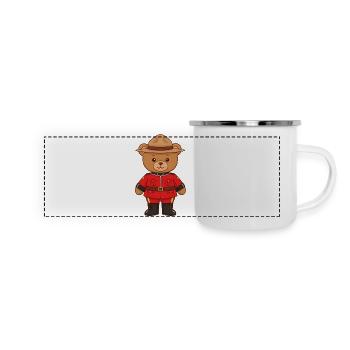 Ours en peluche Policier canadien Mountie - Mug panoramique émaillé - blanc - Devant