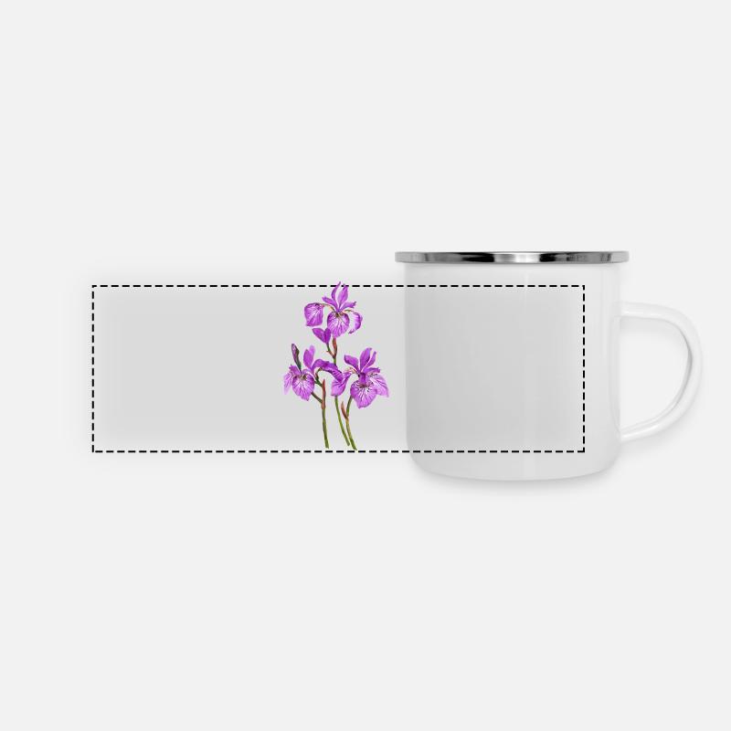 Fleur - Mug panoramique émaillé - blanc