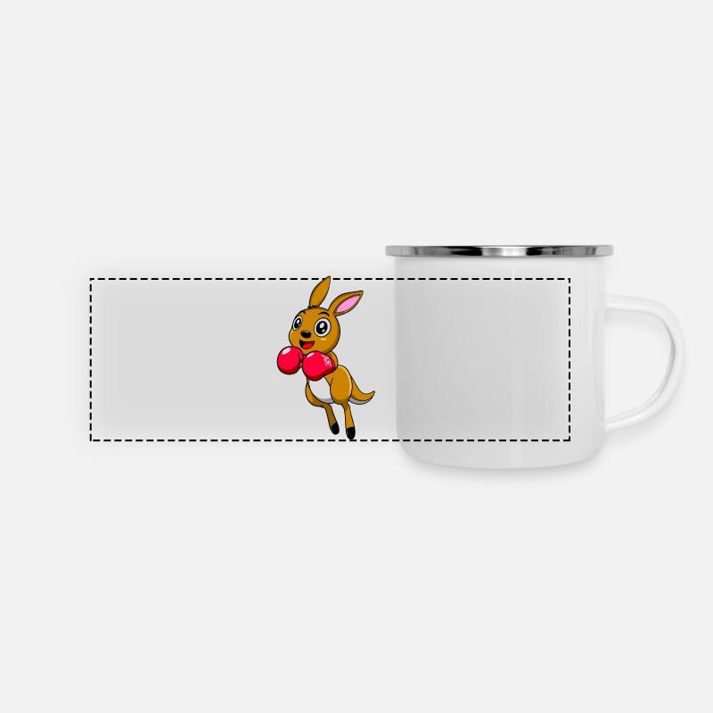 Känguru - Panorama Emaille-Tasse - Weiß