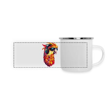 Perroquet Ara Perruche Cacatoès Amoureux des perroquets - Mug panoramique émaillé - blanc - Devant