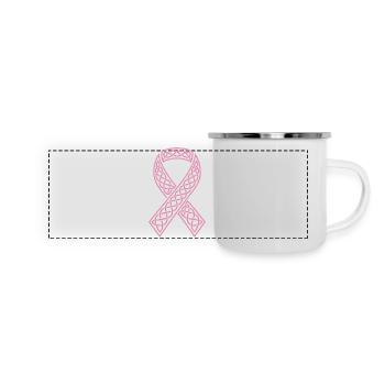 Ruban Celtique Rose à Nœud - Mug panoramique émaillé - blanc - Devant