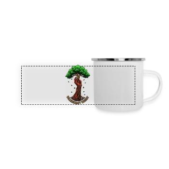 Willenskraft Wachst - Panorama Emaille-Tasse - Weiß - Vorne