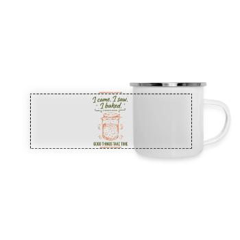 Levain Je suis venu J’ai vu que j’avais fait du pain en train de faire du pain - Mug panoramique émaillé - blanc - Devant