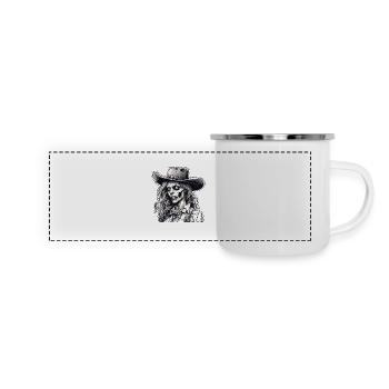 Cow Girl / Wild West / Desert / Lasso / Rodeo - Panoramic Camper Mug - white - Front