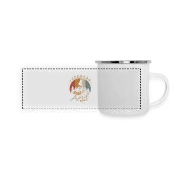 April 1943 Jahrgang geboren Vintage Geburtstag - Panorama Emaille-Tasse - Weiß - Vorne