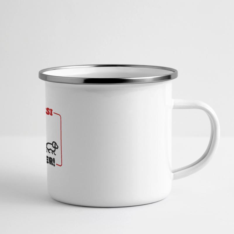 Gassi Gehen Hund Panorama Emaille-Tasse