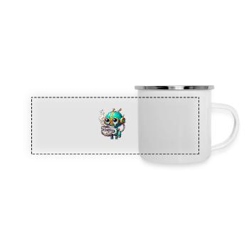 CoffeeFueled Robot Recharge Mode - Panoramic Camper Mug - white - Front