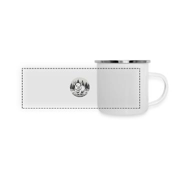 Rustic Pig Illustration in Forest - Panoramic Camper Mug - white - Front
