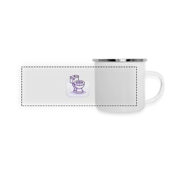 Minimalist Lavender Toilet Icon - Panoramic Camper Mug - white - Front