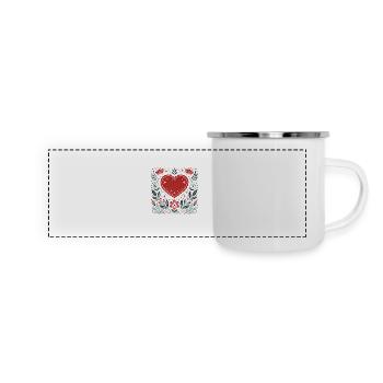 Soulmates von Destiny Romantic Heart - Panorama Emaille-Tasse - Weiß - Vorne