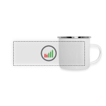 Wachstum & Erfolg | Finanzen & Aktien Chart - Panorama Emaille-Tasse - Weiß - Vorne