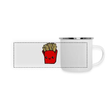 Pommes frites - Panorama Emaille-Tasse - Weiß - Vorne