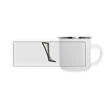 Conception esthétique, dessin au trait, architecture - Mug panoramique émaillé - blanc - Devant