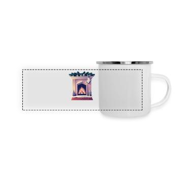 Christmas sock by the fireplace - Panoramic Camper Mug - white - Front