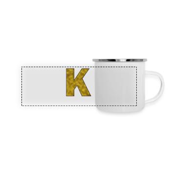 Buchstabe K Gold - Panorama Emaille-Tasse - Weiß - Vorne
