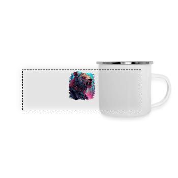 present present idea eco-friendly grizzly mammal - Panorama Emaille-Tasse - Weiß - Vorne