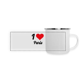 I Love Paris - Panorama Emaille-Tasse - Weiß - Vorne