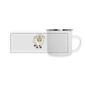 Sharly Schaf - Panorama Emaille-Tasse - Weiß - Vorne