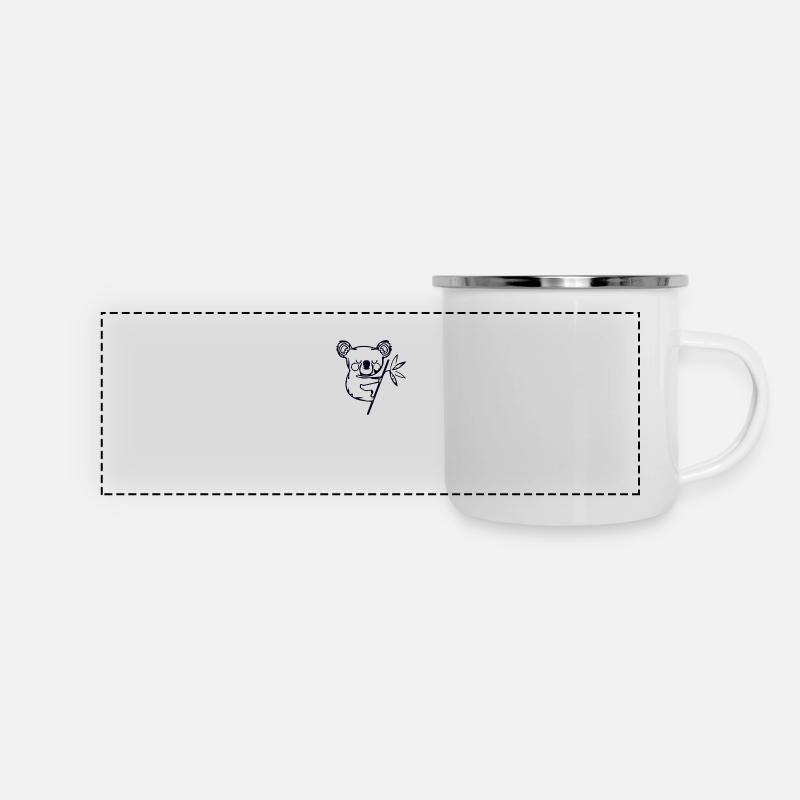 Koala - Panorama Emaille-Tasse - Weiß