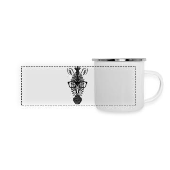 nerd_zebra - Panorama Emaille-Tasse - Weiß - Vorne