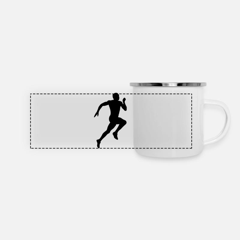 running - Panorama Emaille-Tasse - Weiß