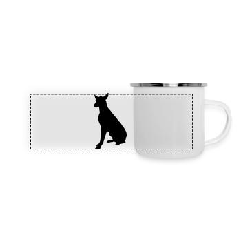 Vector dog Silhouette - Panoramic Camper Mug - white - Front