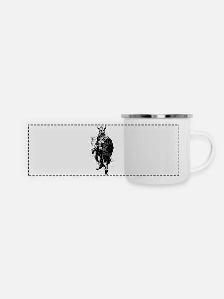 Viking - Panorama Emaille-Tasse - Weiß