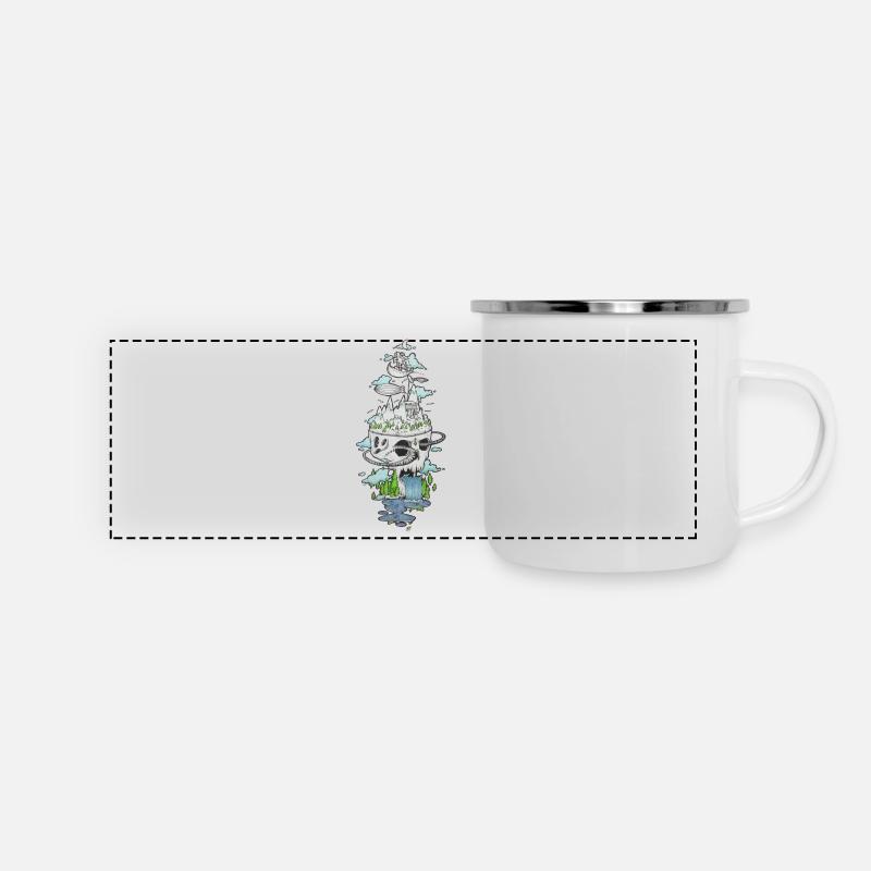 skull&nature - Mug panoramique émaillé - blanc
