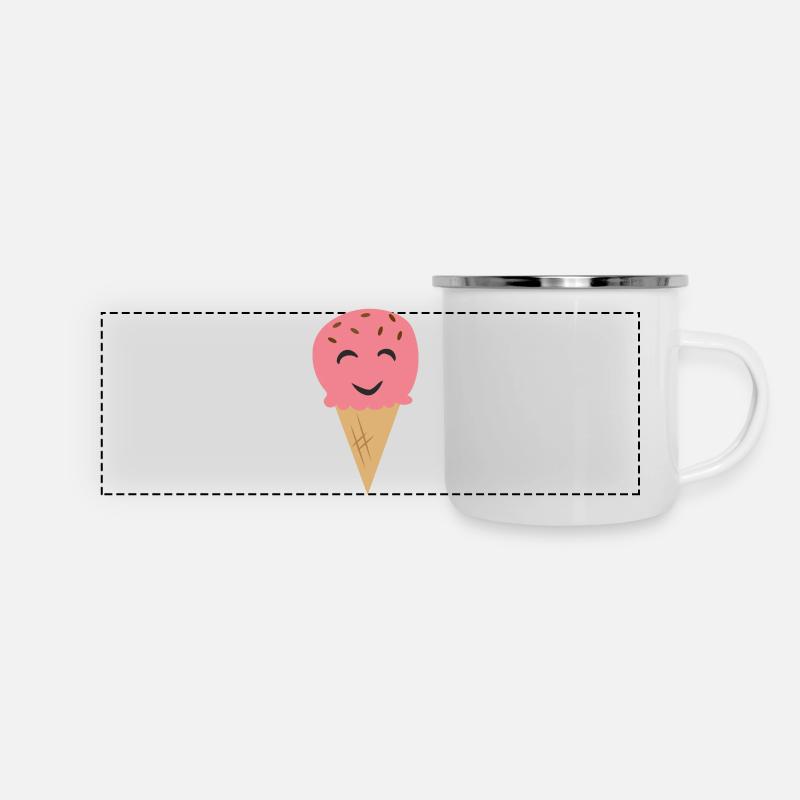 Pink icecream - Panorama Emaille-Tasse - Weiß