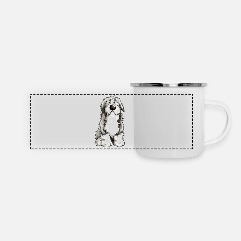 Funny Bearded Collie - Panoramic Camper Mug - white
