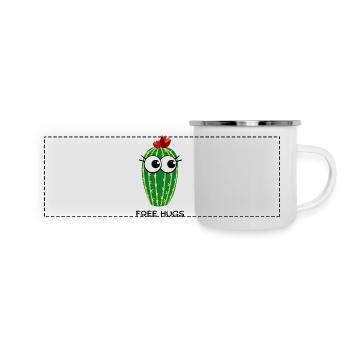 Câlins gratuits Cactus - Mug panoramique émaillé - blanc - Devant