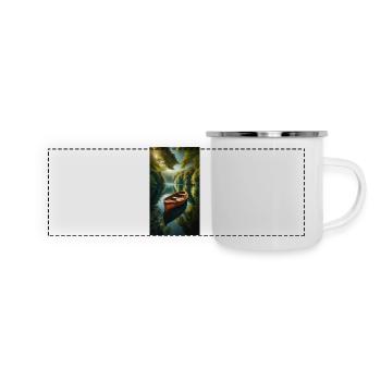 Boot - Panorama Emaille-Tasse - Weiß - Vorne