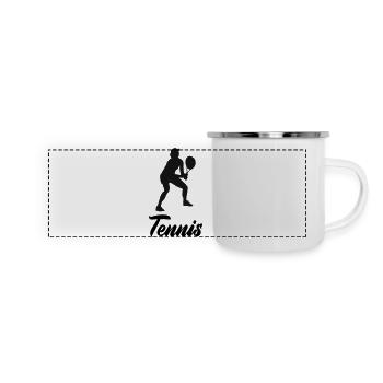 Joueur de tennis - Mug panoramique émaillé - blanc - Devant