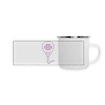 Coeur de padel violet - Mug panoramique émaillé - blanc - Devant