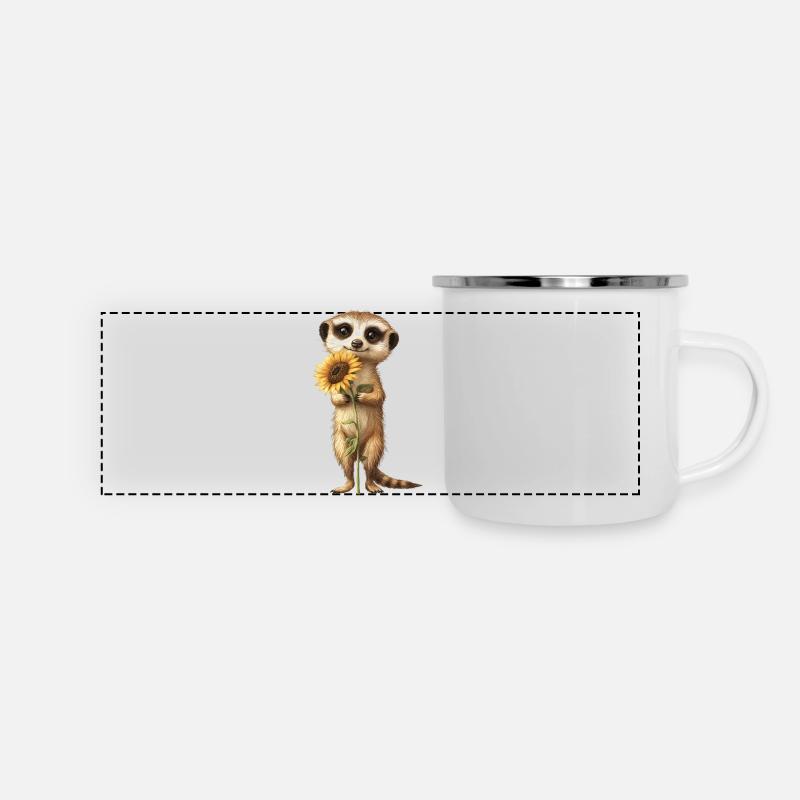 Roter Panda - Panorama Emaille-Tasse - Weiß