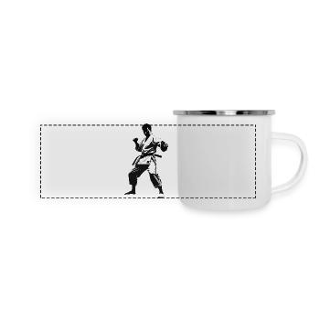 Karate Fighter - Martial Arts Sports Sticker - Panoramic Camper Mug - white - Front