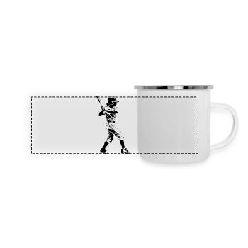 Baseball Girl - Sport Sticker - Panorama Emaille-Tasse - Weiß - Vorne