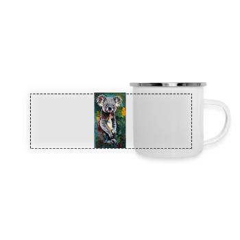 Koala Art Comic Kunst Wildlife - Panorama Emaille-Tasse - Weiß - Vorne